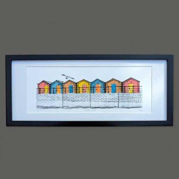 'Seaside rainbow' Collagraph Print Limited Edition