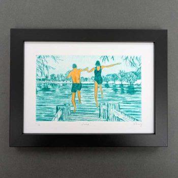 'Jump' Dry Point Etching Limited Edition Print