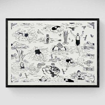 'Wild water women' Limited Edition Lino Print