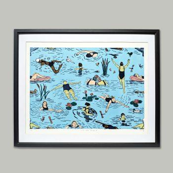 'Wild water women II' Limited Edition Lino Print